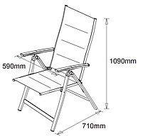 Стілець садовий складаний багатопозиційний сірий, hotdeal, фото 5