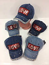 Дитячі бейсболки Love для дівчаток гуртом, р.54 Китай