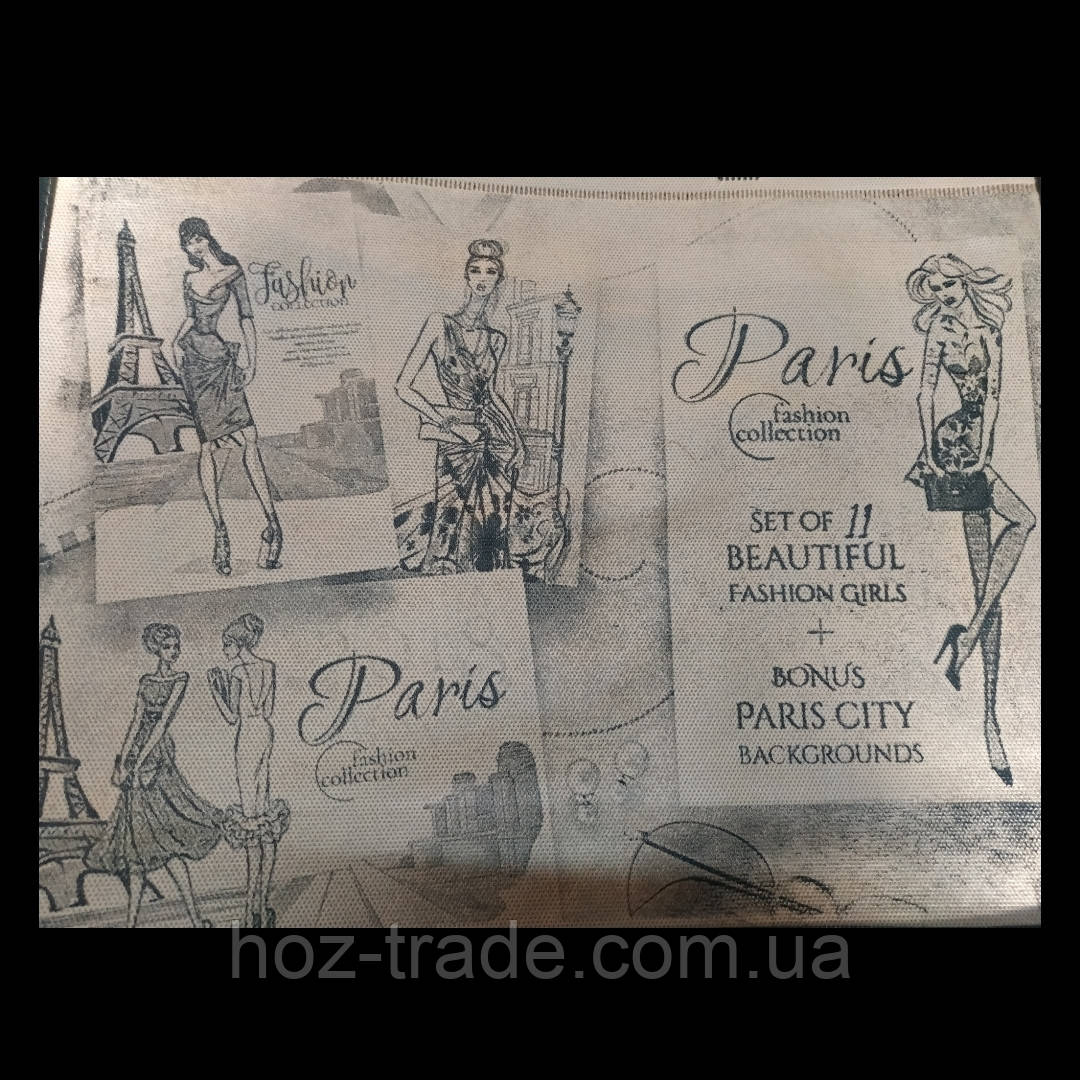 Екосумка господарська з замком напис Paris girls (спанбонд)