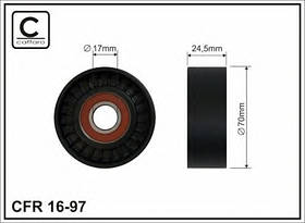 Ролик генератора VW Caddy 3/Golf 4/Golf 5/B-6/Sharan/T-5 1.6/2.0E, 1.8T SK Octavia 70x24x17