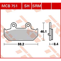 Мотоколодки TRW LUCAS MCB751 аналог FDB2173 Suzuki BURGMAN/SKYWAVE AN 250-AN 650, фото 4