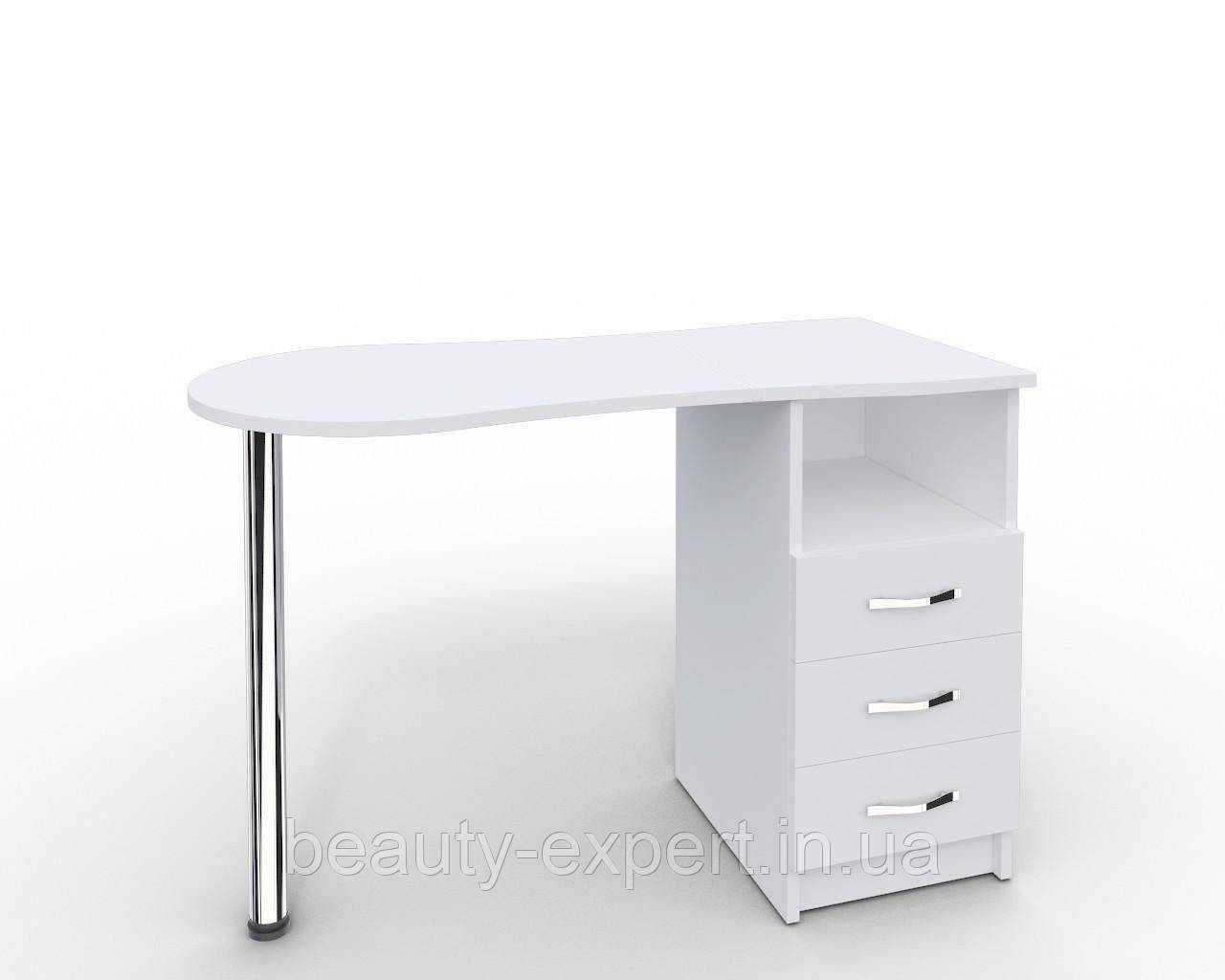 Манікюрний стіл для салону краси, для кабінету манікюру "Естет" білий