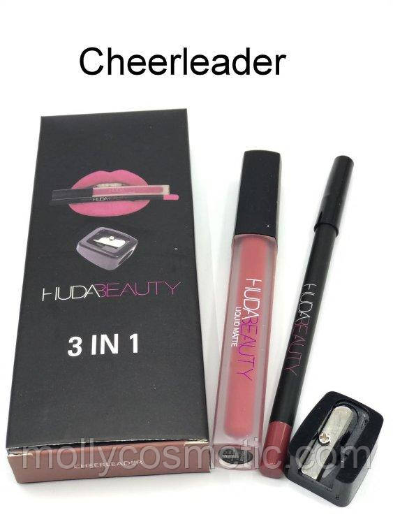 Набір Huda Beauty (блиск + стругачка + олівець)