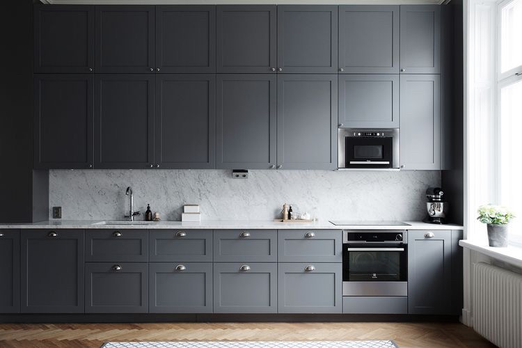 Кухня графітова під замовлення з фрезерованими фасадами Новинка