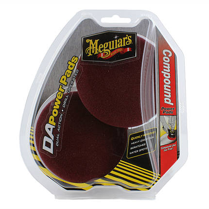 Набір жорстких кругів для полірування - Meguiar's DA Power Compound Pads 90 мм. 2 шт. бордовий (G3507INT), фото 2