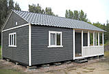 Дачний будиночок 6м × 8м, 2 поверхи з блокхаус з терасами., фото 3