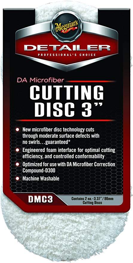 Полірувальний круг микрофибровый ріжучий 2 шт. - Meguiar's DA Microfiber Cutting Disc 3" 86 мм. білий (DMC3)