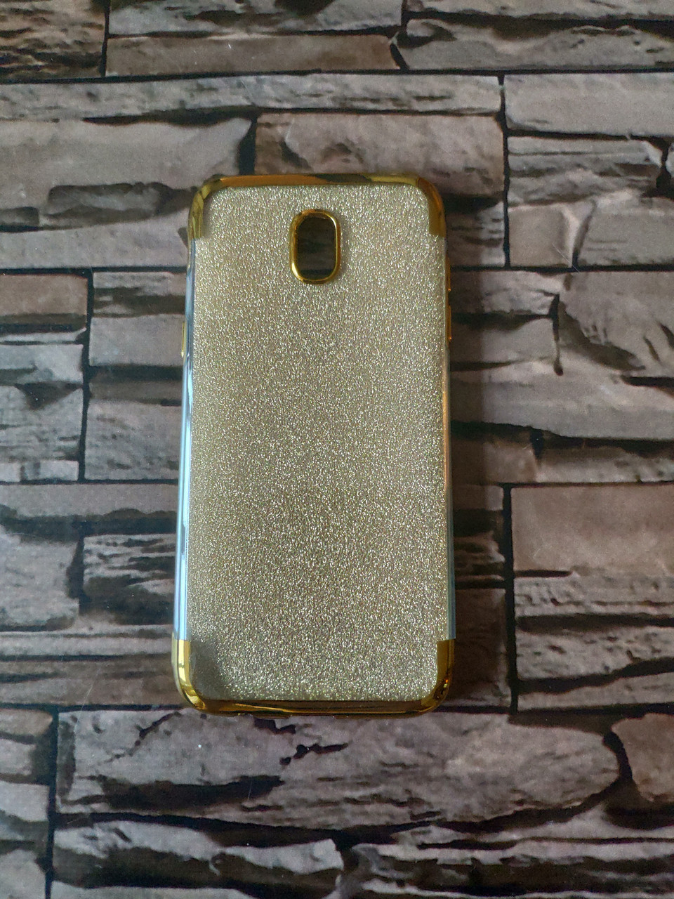 Чохол блискучий для Samsung J5 2017 / J530 золотий обідок