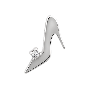 Кулон срібний тематичний чобіток на підборі з білим фіанітом