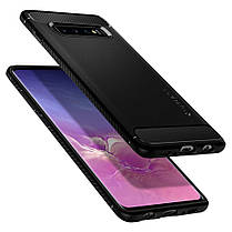 Чохол Spigen для Samsung Galaxy S10 Rugged Armor, Black, фото 6