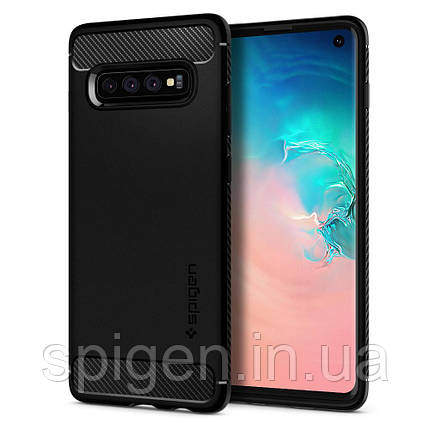 Чохол Spigen для Samsung Galaxy S10 Rugged Armor, Black, фото 1