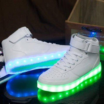 Кросівки високі з LED підсвічуванням унісекс A10 White