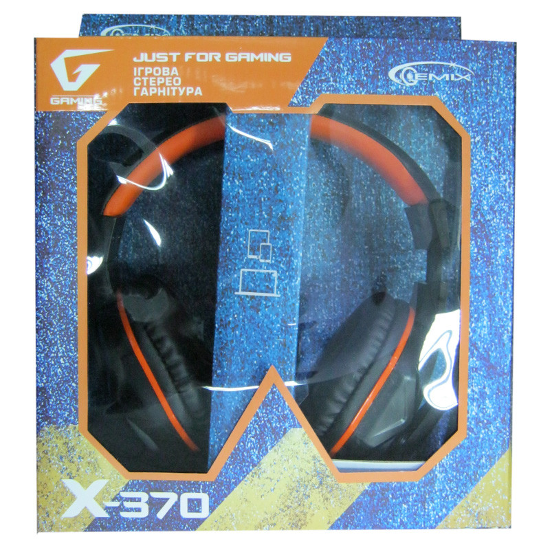 Навушники з мікрофоном Gemix X-370МV ігрові,чорно-помаранчеві