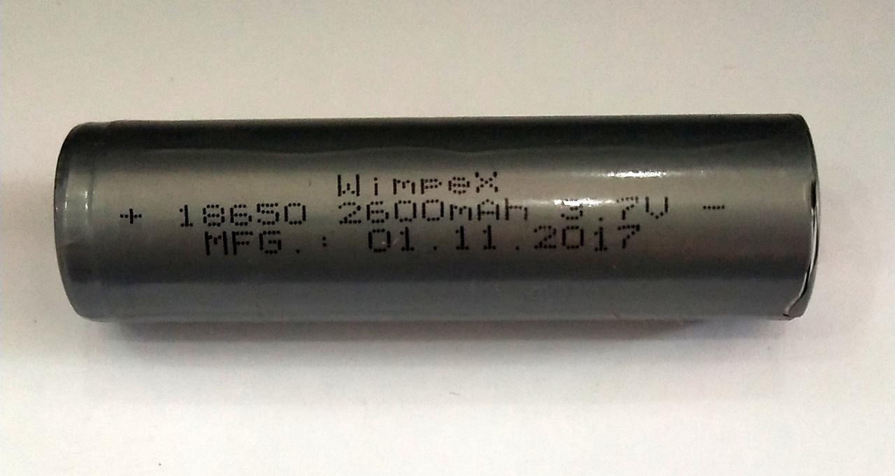 Літієвий акумулятор Li-ion Wimpex 18650 Grey 2600 mAh