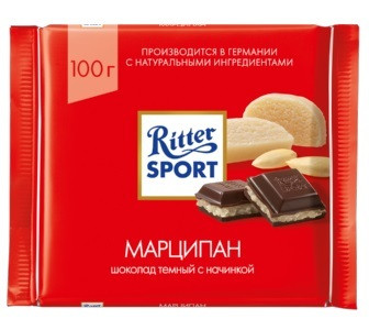Шоколад Ritter sport MARZIPAN ( з марципаном) Німеччина 100г, фото 1