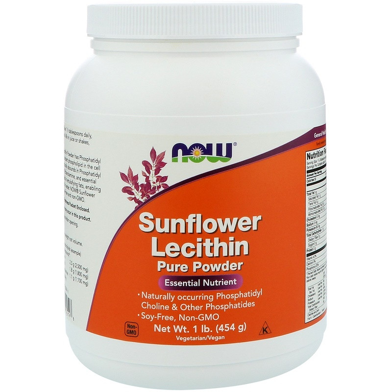 Лецитиновий порошок з соняшнику / NOW - Sunflower Lecithin Pure Powder (454 g)