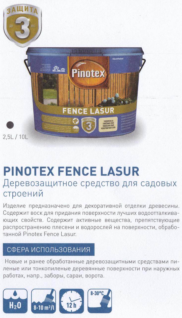 PINOTEX FENCE 10 л — атомосферостійкий деревозахисний засіб для пиляної деревини