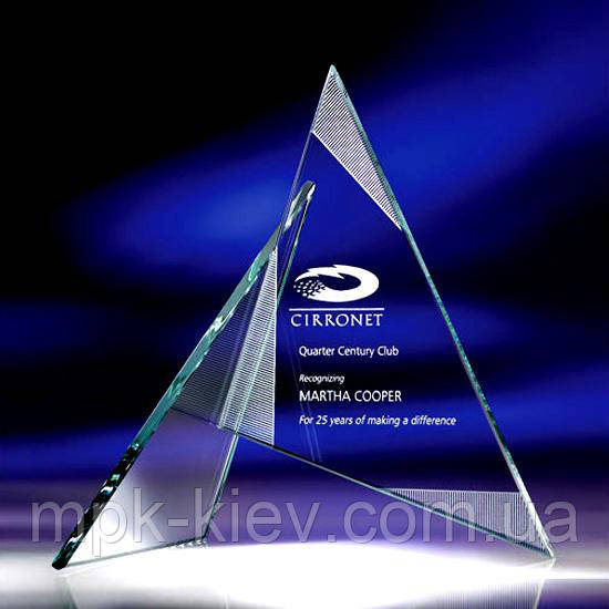 Нагорода скляна 20 см, фото 1