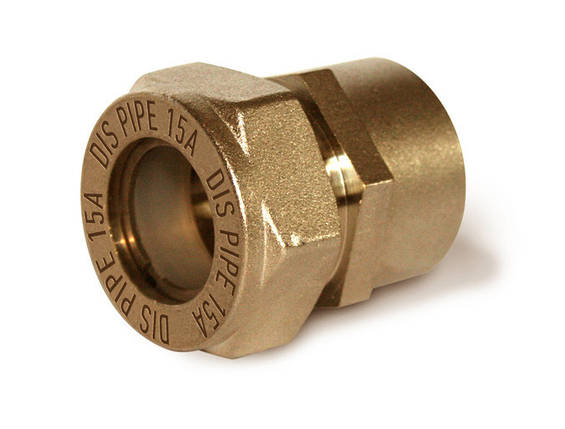 Муфта труба-внутрішня різьба латунна DISPIPE BIC15*1/2"(F), фото 2