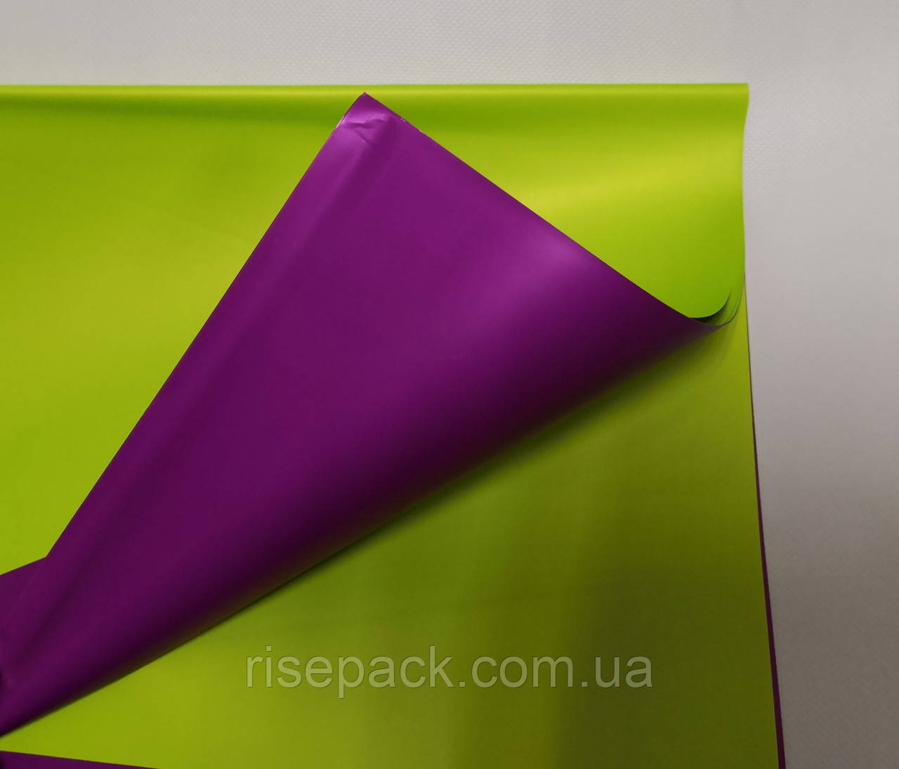 Двостороння калька салатовий-фіолетовий лист 0,6х0,6м - фото 2 - id-p913699839