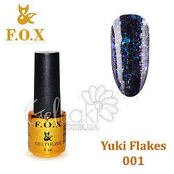 Гель-лак  F.O.X  Yuki Flakes 001, 6 мл