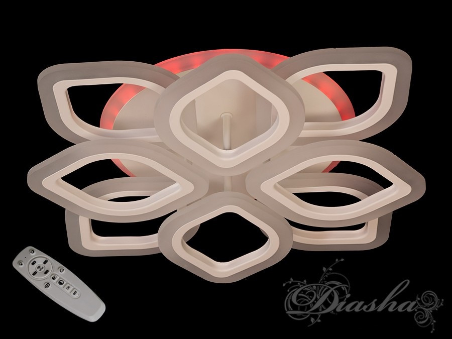 Стельова світлодіодна люстра з різнобарвним нічником A3002/4+4WH LED 3color dimmer