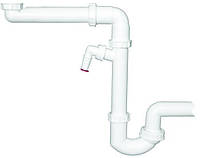 Сифон для моек, экономящий пространство, DN40 х 6/4" с подсоединением для стиральной или посудомойки HL126/40