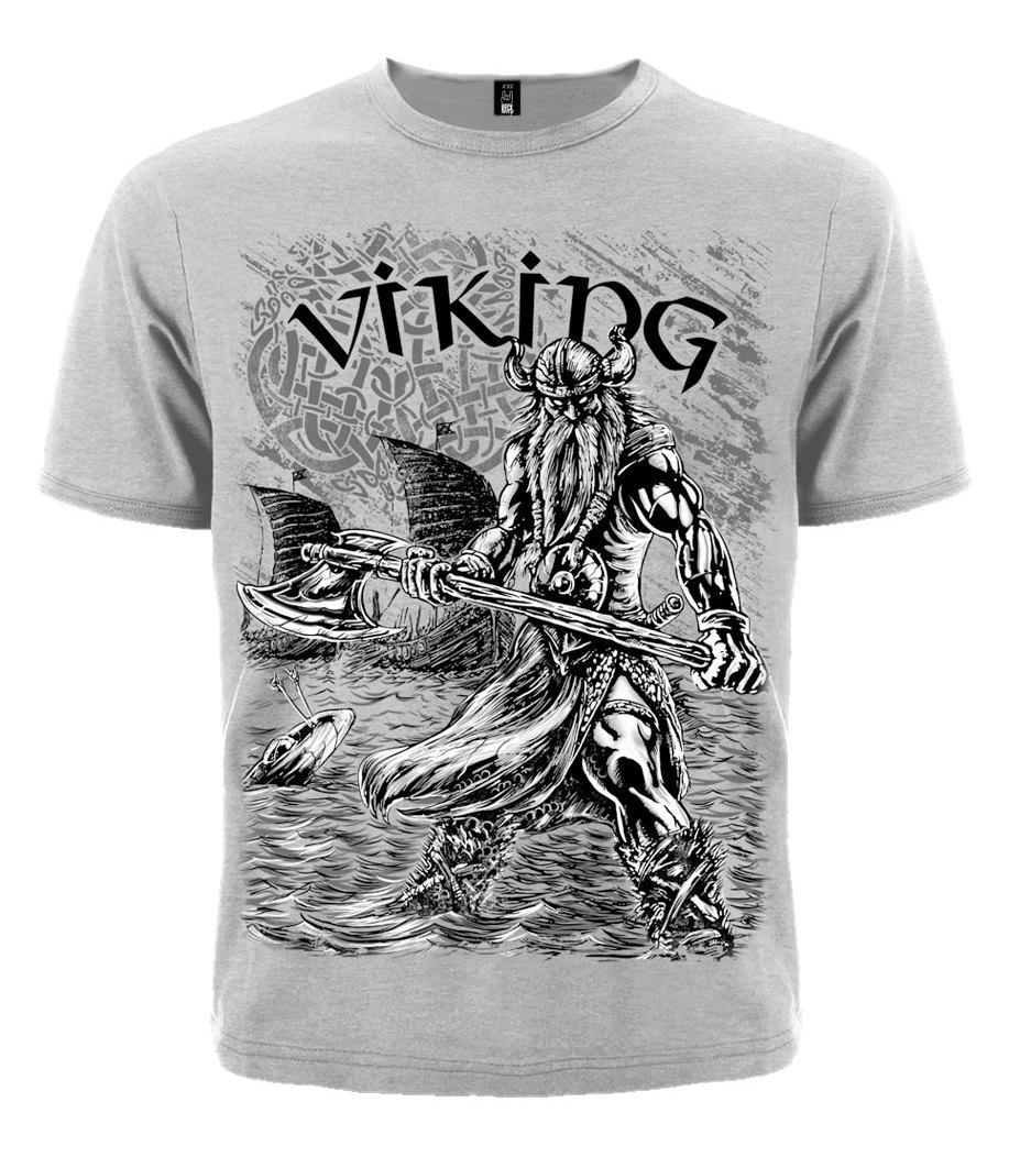 Сіра футболка Viking (меланж), Розмір XXL