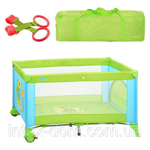 Ліжко-манеж Bambi (Metr+) M 1601 Зелено-блакитний, фото 1
