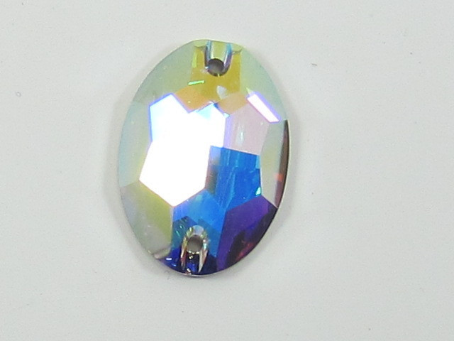 Пришивные овалы Сваровски Crystal AB, 11x16мм арт 3210. 1шт - фото 4 - id-p85358110