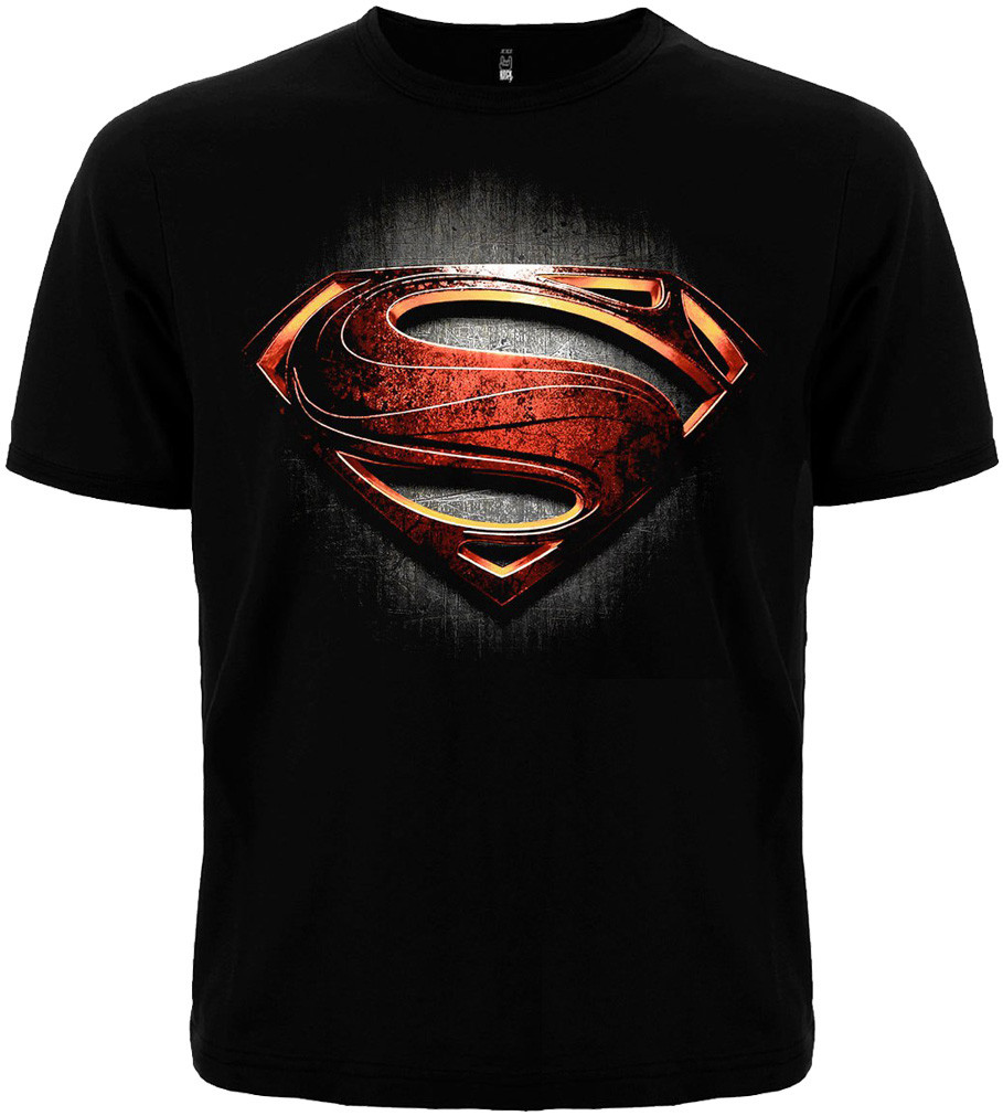 Чорна футболка Superman "Man of Steel", Розмір XL