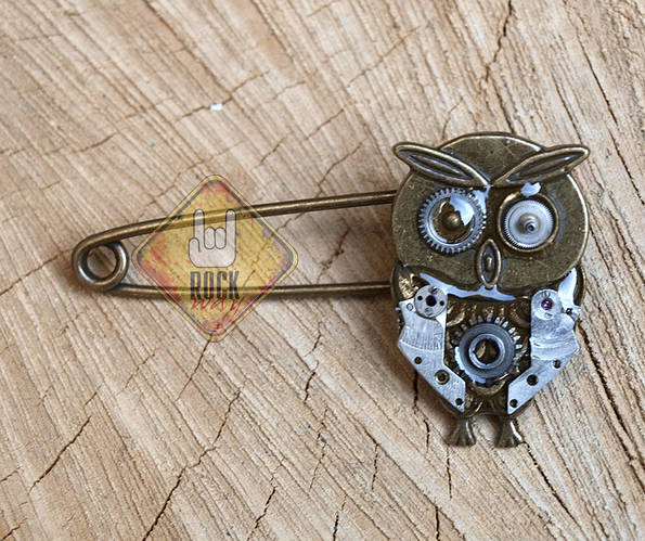 Купити Брошка "Сова" №2 (steampunk), ціна 385 грн - Prom.ua (ID# 913604580)