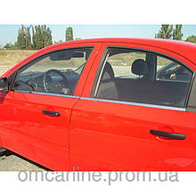 Молдинг скла (оконтовка вікна) Chevrolet Lacetti (шевроле лачетті), 6 шт. неірж.