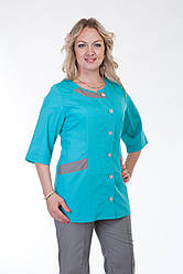 Сіро-блакитний жіночий медичний костюм