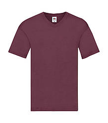 Чоловіча футболка з V-подібним вирізом тонка бордова 426-41