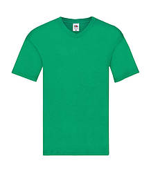 Чоловіча футболка з V-подібним вирізом тонка зелена 426-47