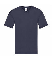 Чоловіча футболка з v-подібним вирізом тонка темно-синя 426-АЗ