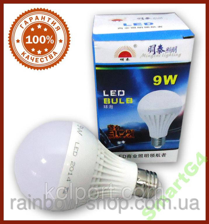 Светодиодная лампа E27 9W LED !!! - фото 1 - id-p85369249