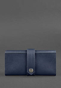 Жіноче портмоне-клатч із натуральної шкіри 3.0 темно-синій