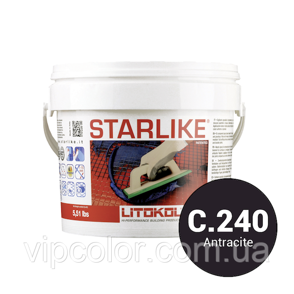 Litokol Starlike Classic Collection С. 240 Антрацит 2,5 кг епоксидна фуга STRANT02.5