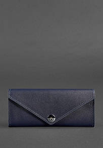 Шкіряний жіночий гаманець темно-синій