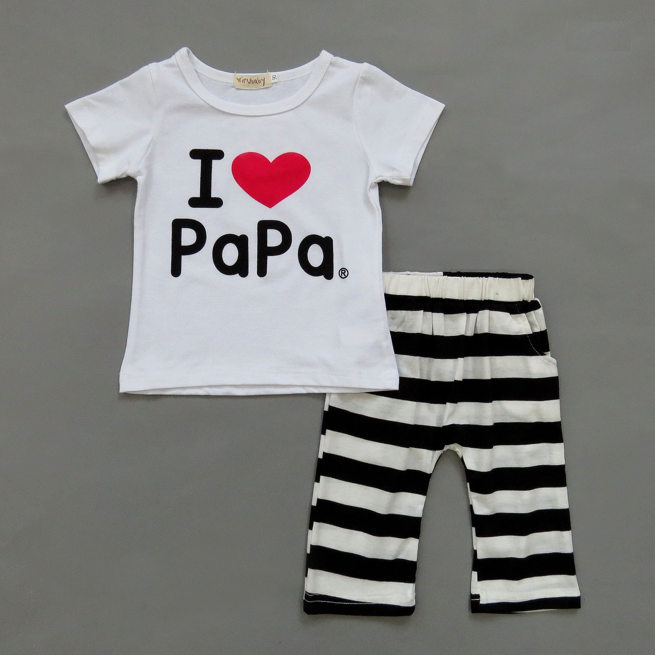 Літній костюм I love papa для хлопчика. 90, 110 см