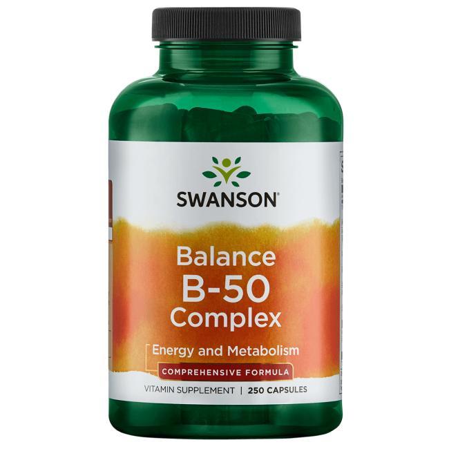 Swanson Premium Balance B-50 Complex Вітаміни групи В , високий вміст + холін, інозитол, ПАБК 250 капс