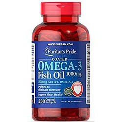 Риб'ячий жир Puritan's Pride Omega 3 Fish Oil 1200mg 200 caps