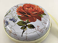 Портативная коробочкаa Box 2356 для хранения наушников с розой