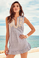 Пляжное летнее платье с полосками Iconique IC9-058 44(M) Голубой
