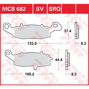 Мотоколодки TRW LUCAS MCB682SV аналог аналог FDB2048 / BRAKING BR782 / BREMBO 07KA1907/EBC FA229, фото 4