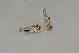 Срібні сережки з золотими вставками, фото 5