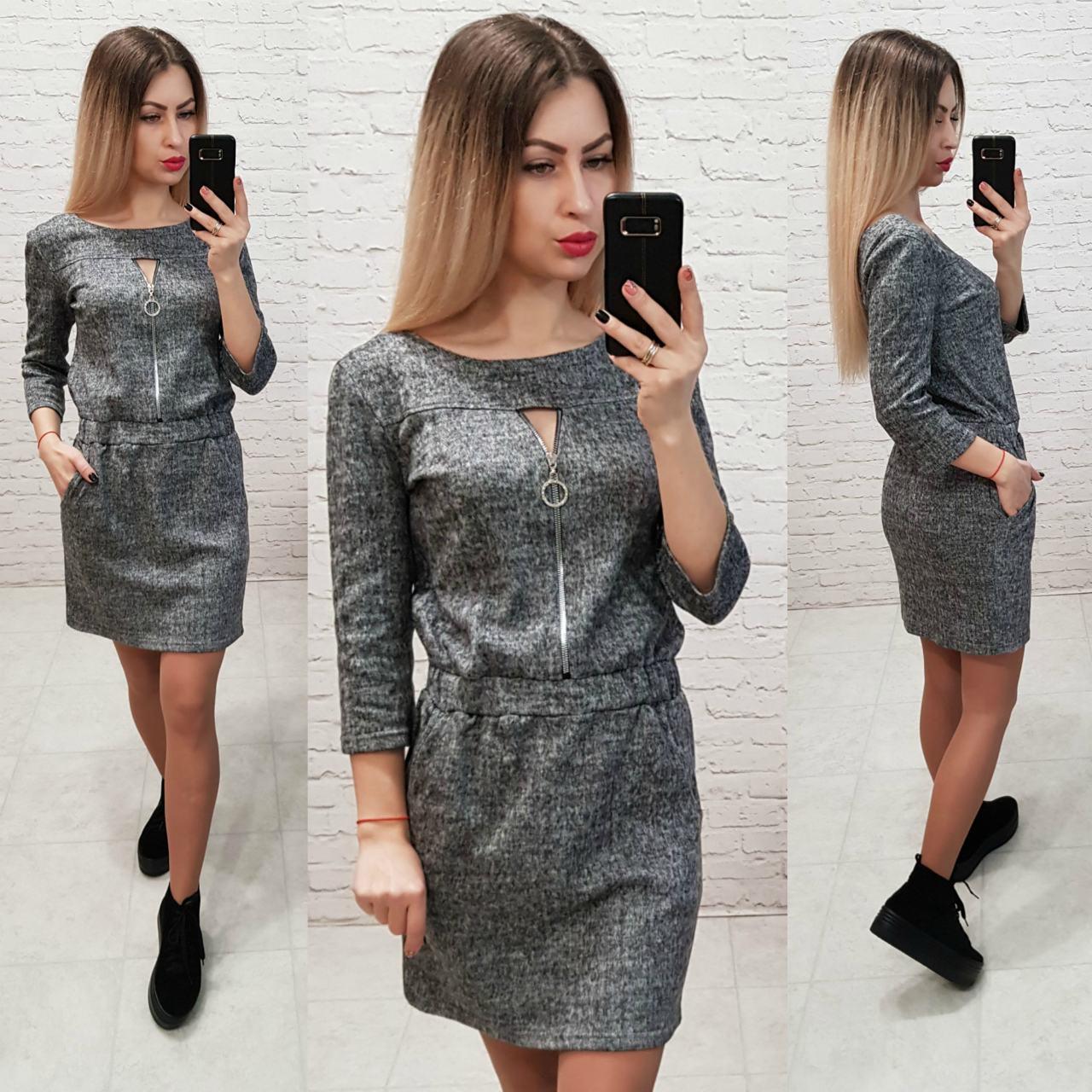 Сукня арт. 151 темно - сірий меланж, фото 1