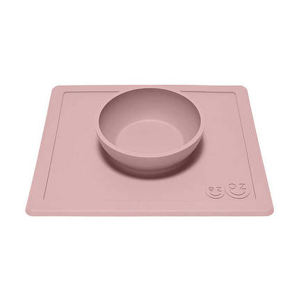Силіконова миска-килимок EZPZ Happy Bowl Колір — Рожевий, фото 2